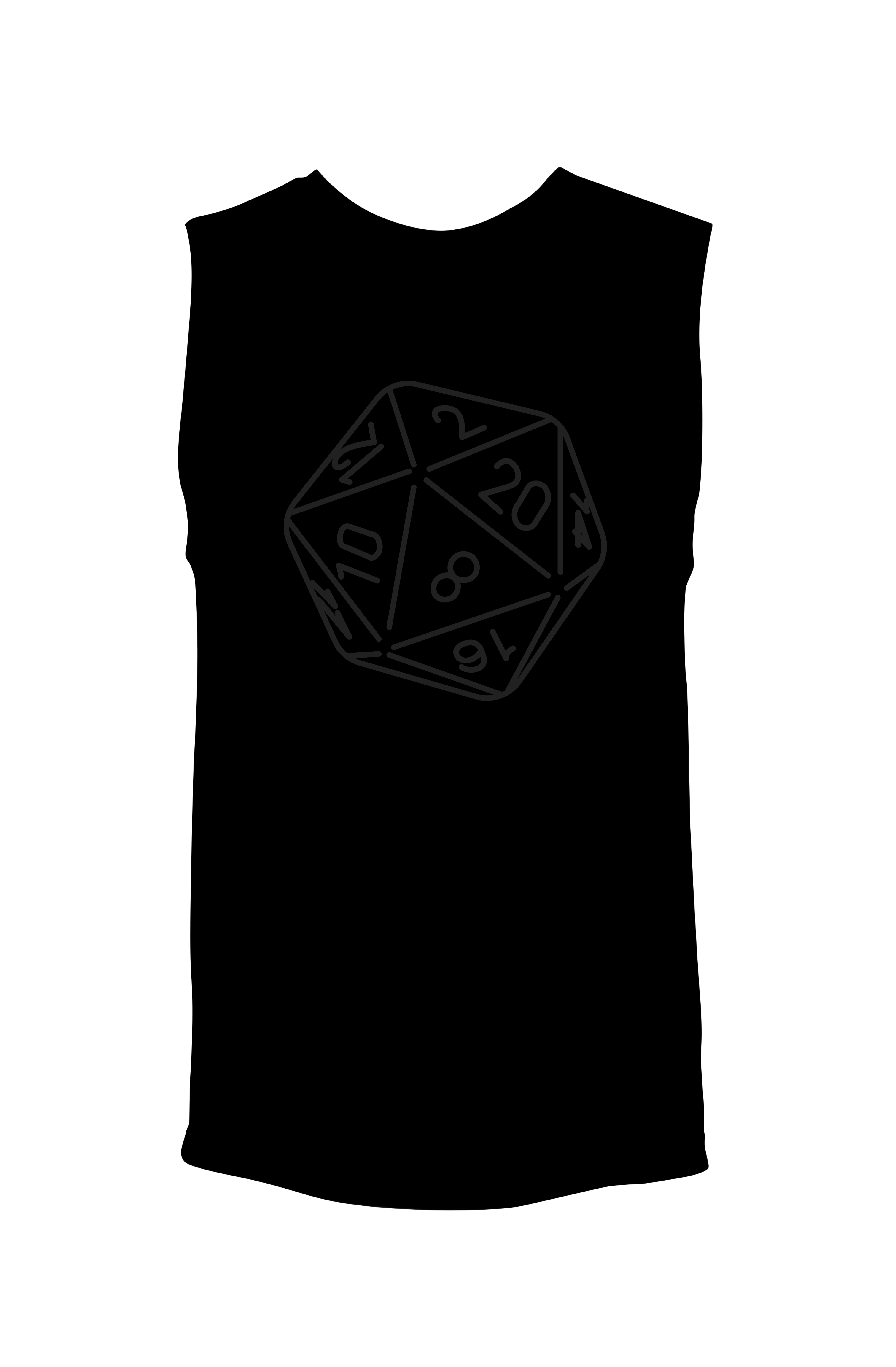 20 Sided Die (Black on Black) - Unisex Muscle D20 DnD Tank