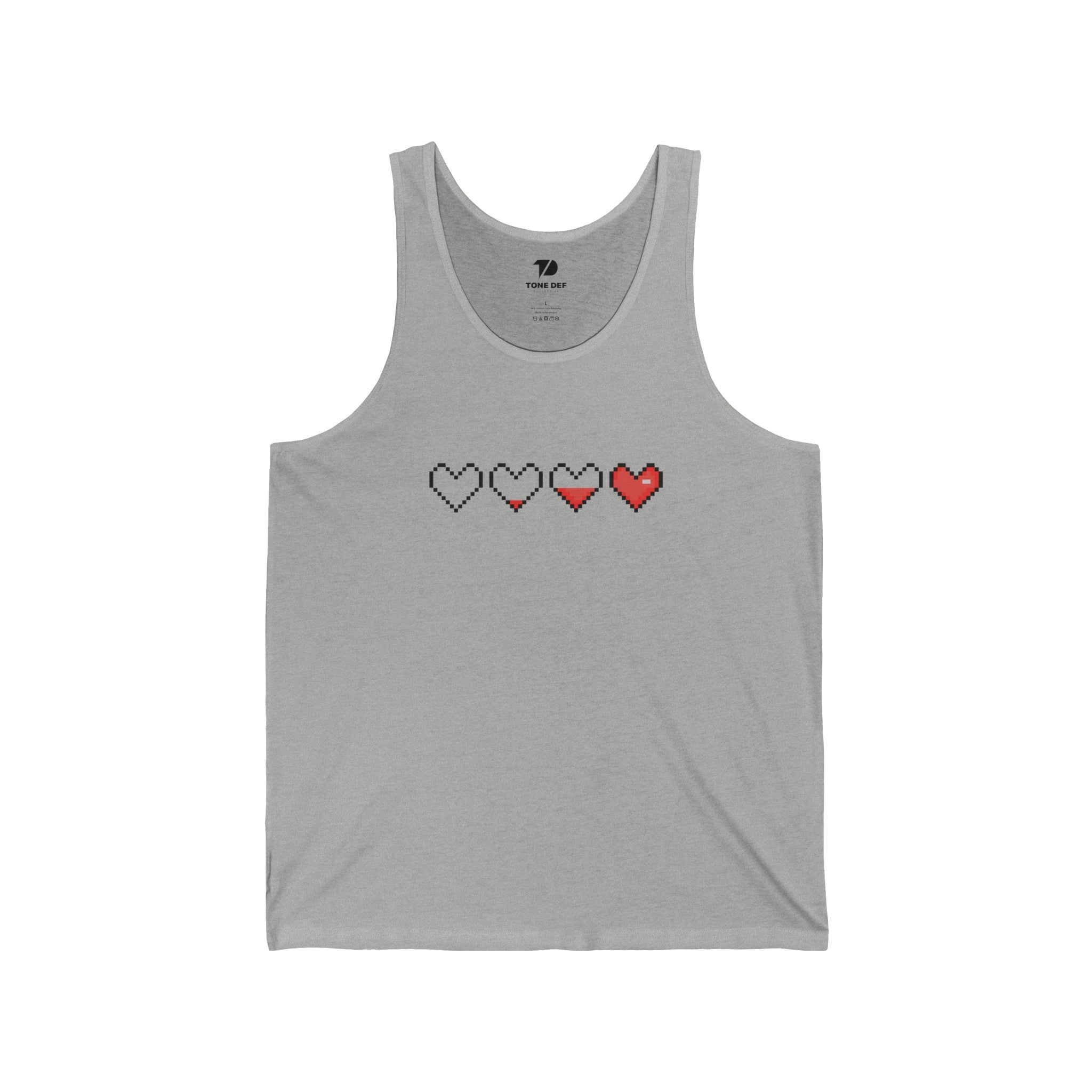 8 Bit Heart to Heart - Unisex Jersey Tank