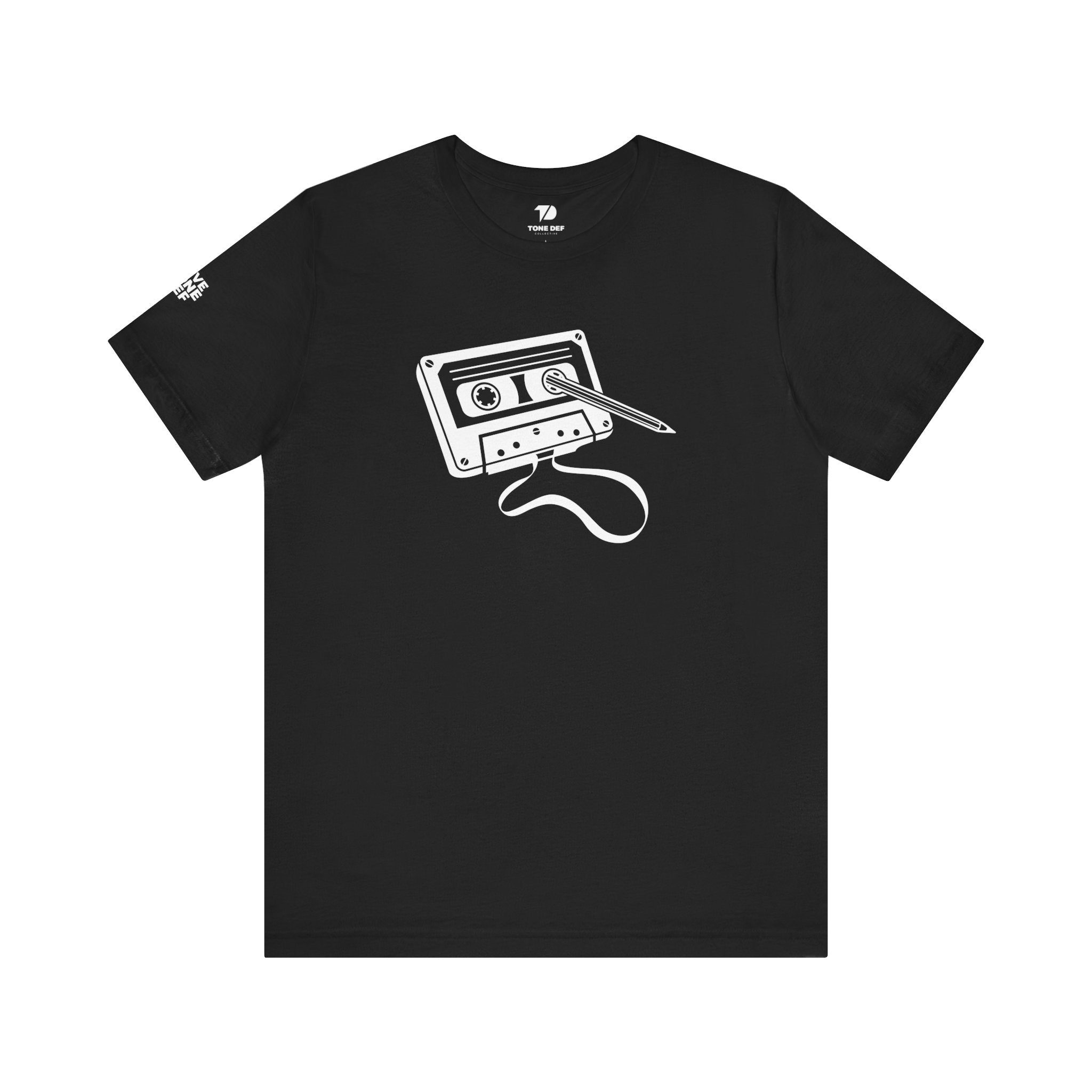 Cassette with Pencil and Ribbon - Unisex Jersey Short Sleeve Tee