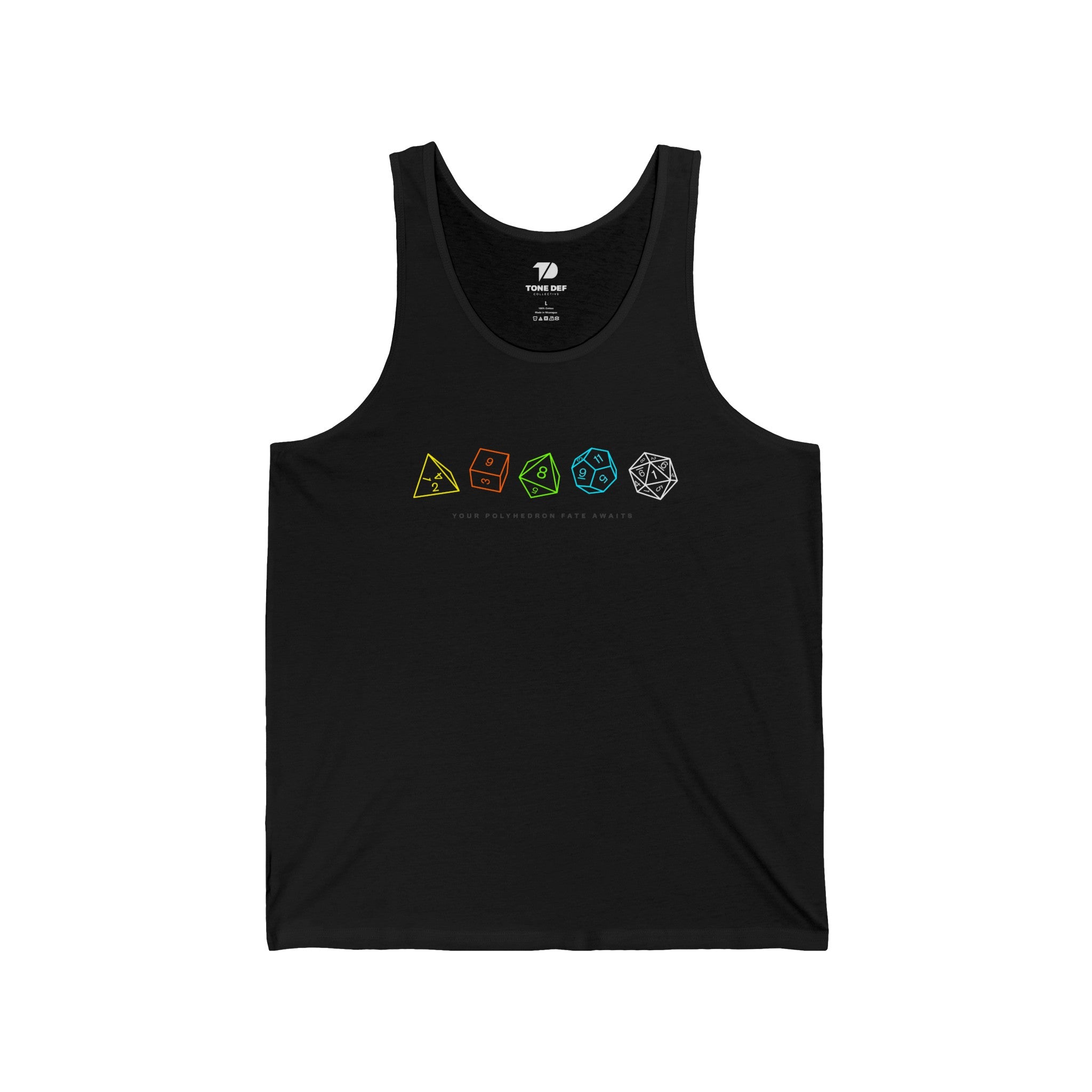 Your Polyhedron Fate Awaits with Tagline - Unisex Jersey Tank