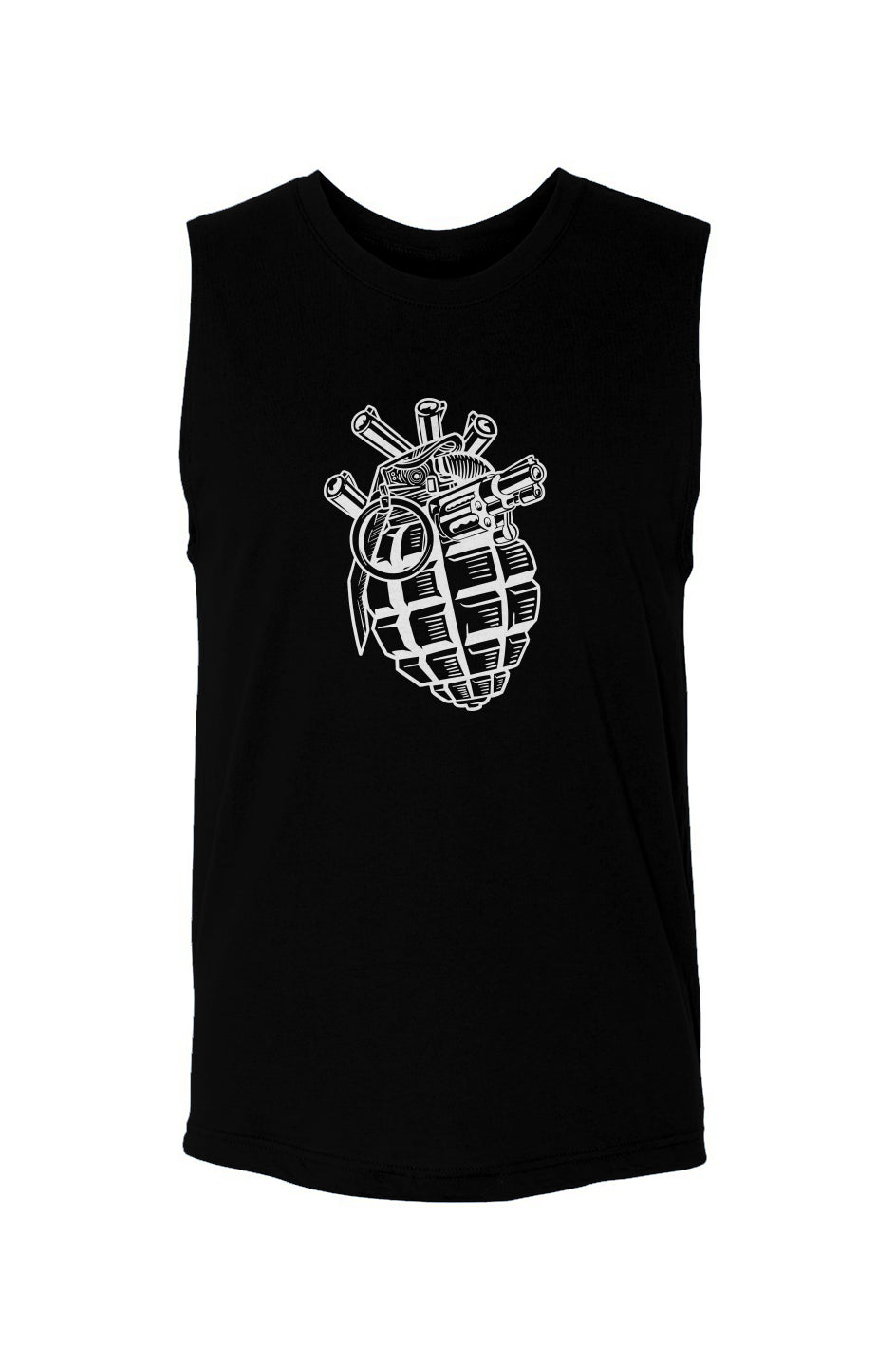 Heart-grenade-pistols (White)-Unisex muscle tank