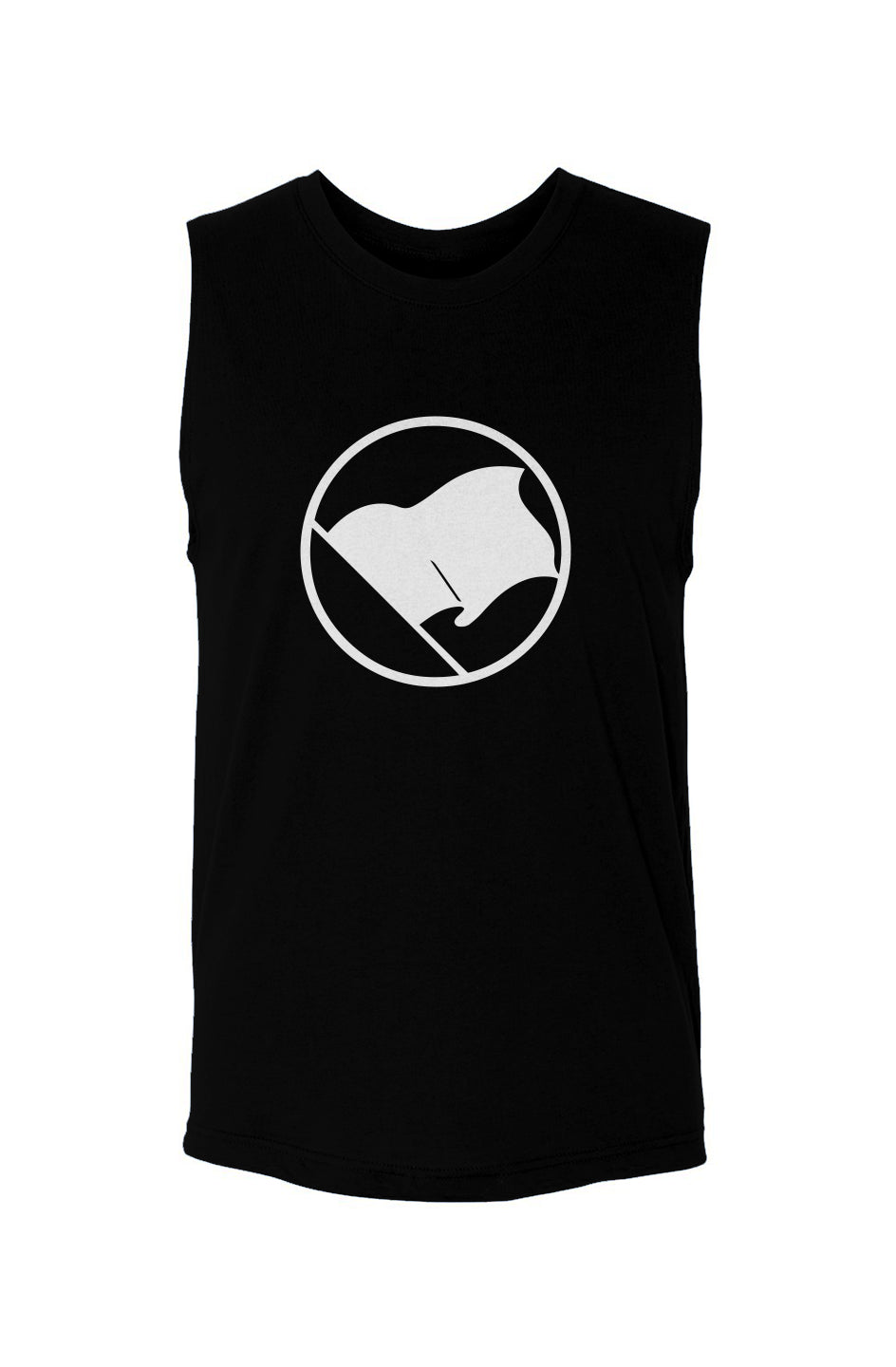 Anarchy flag (White on black)-unisex muscle tank