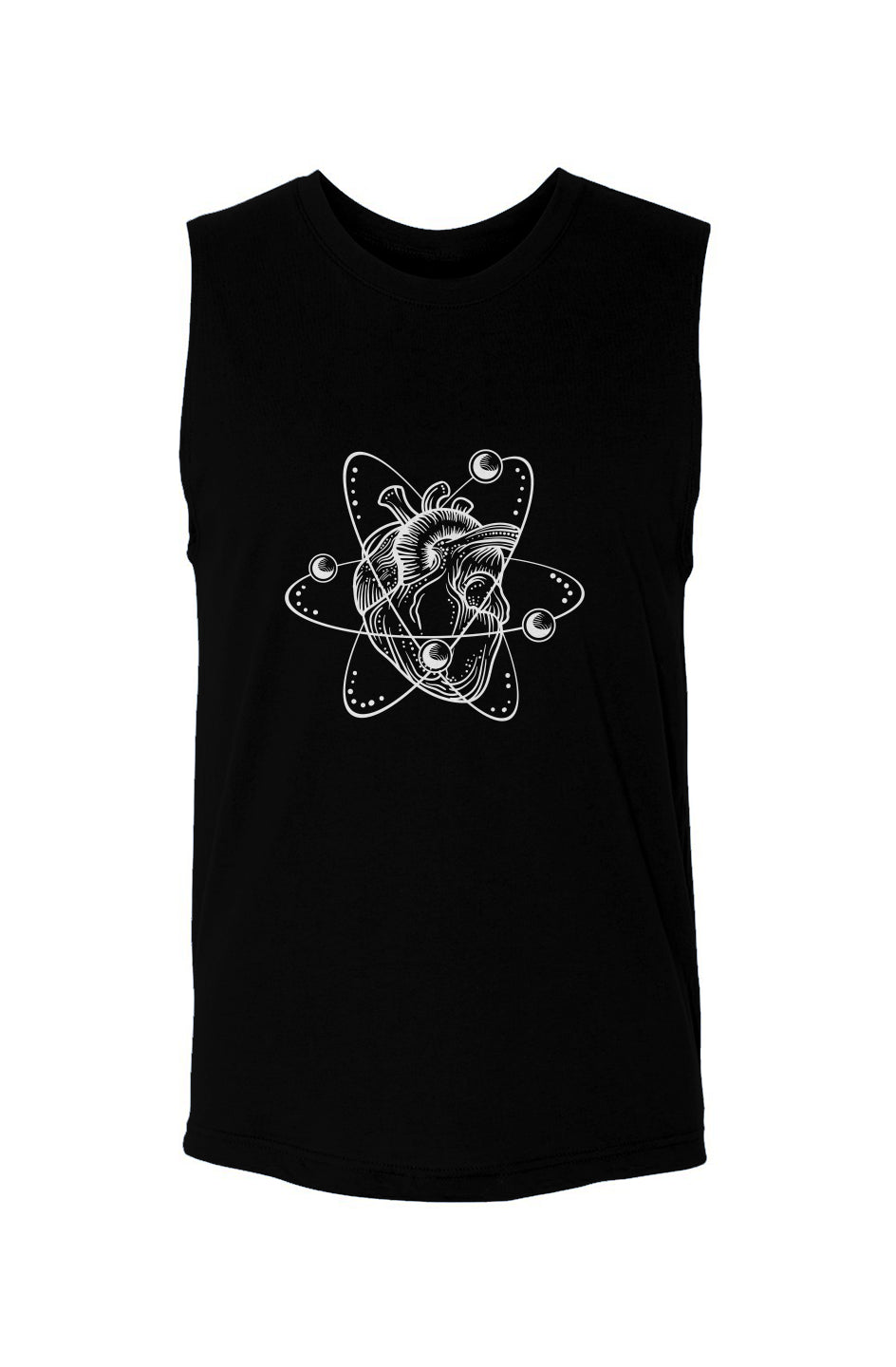 Atom (White on black)-unisex muscle tank