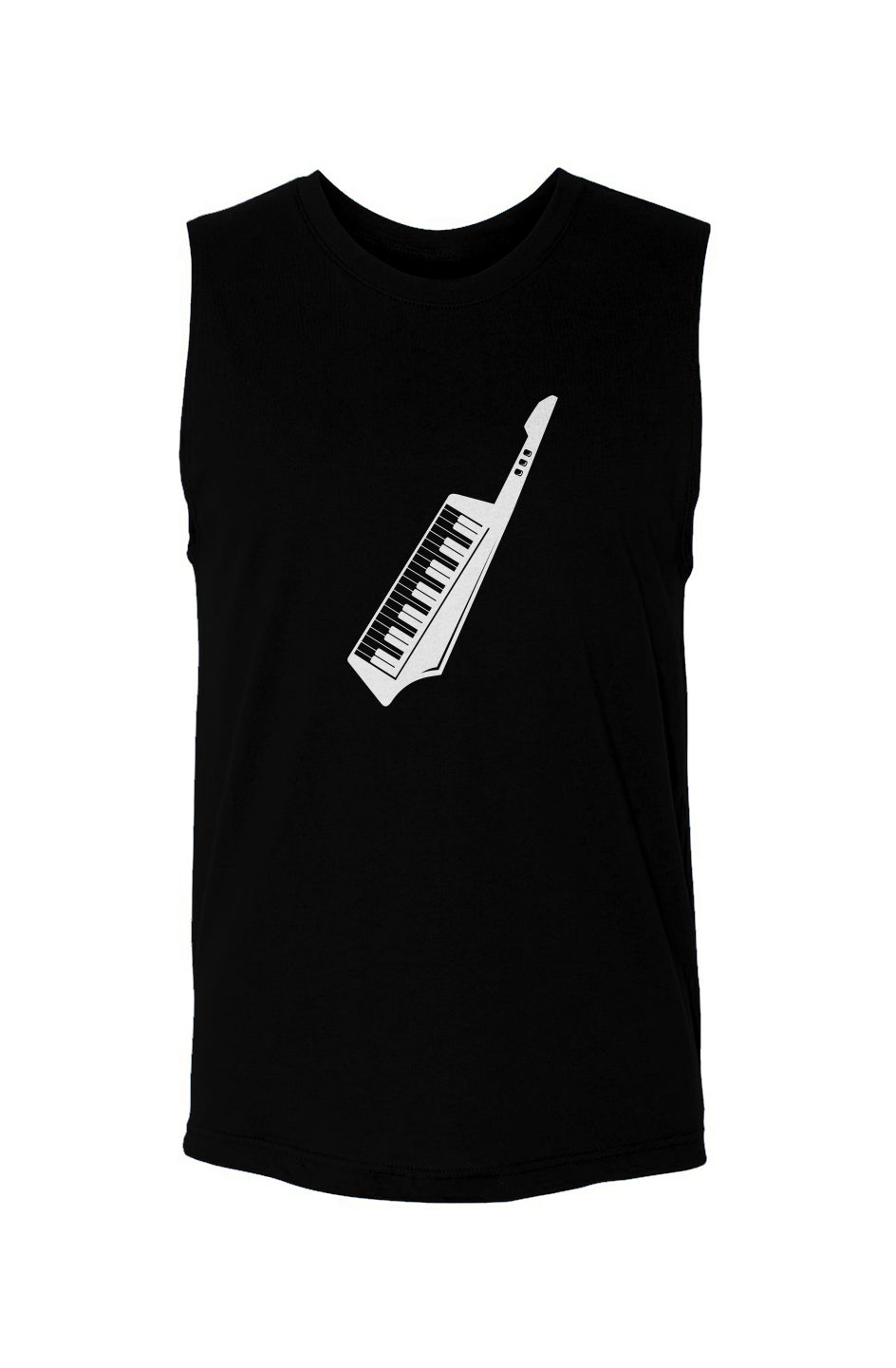 Keytar (White on black)-unisex muscle tank