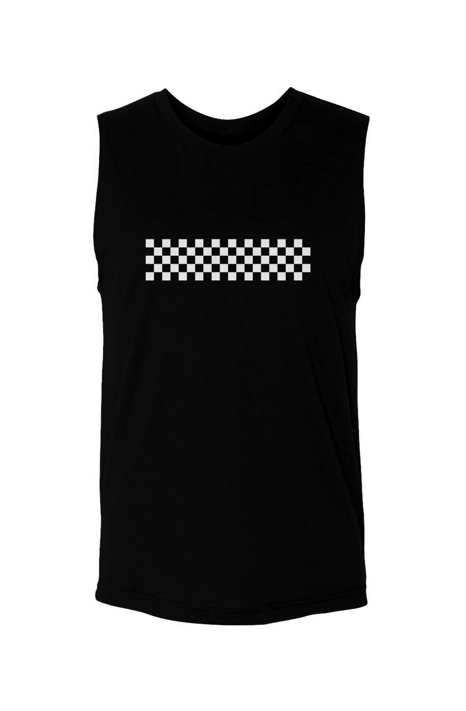 SKA checker board (White on black)-unisex muscle tank