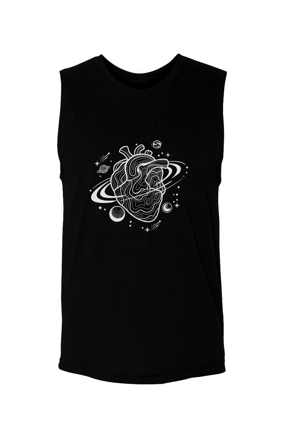 Solar system (White on black)-unisex muscle tank