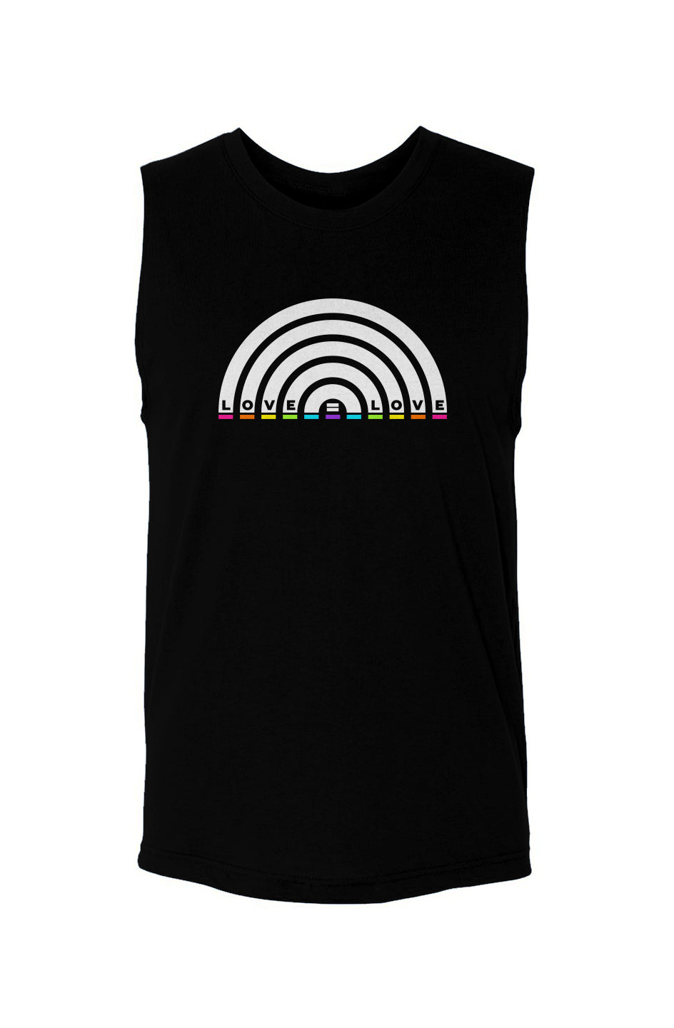 Love Is Love Full Color White Rainbow – Unisex Muscle Tank