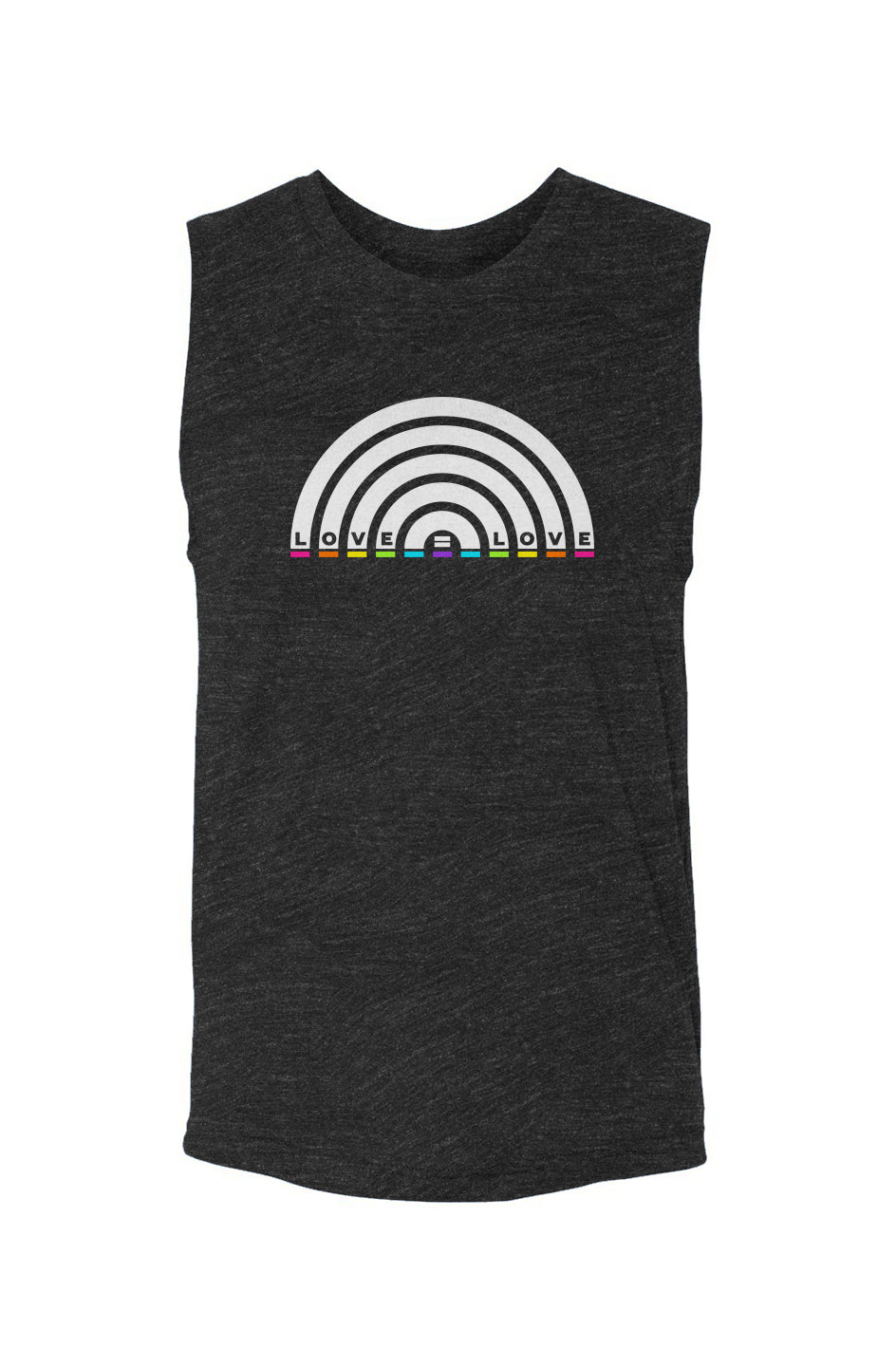 Love Is Love Full Color White Rainbow – Unisex Muscle Tank