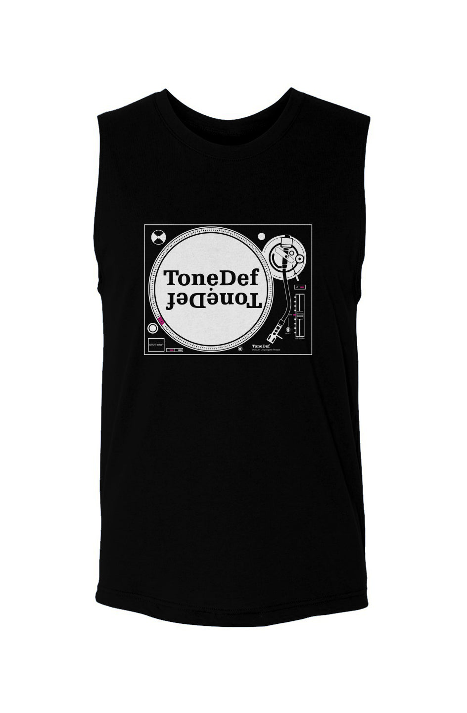 ToneDef Turn Table (White on Black) - Unisex Muscle Tank