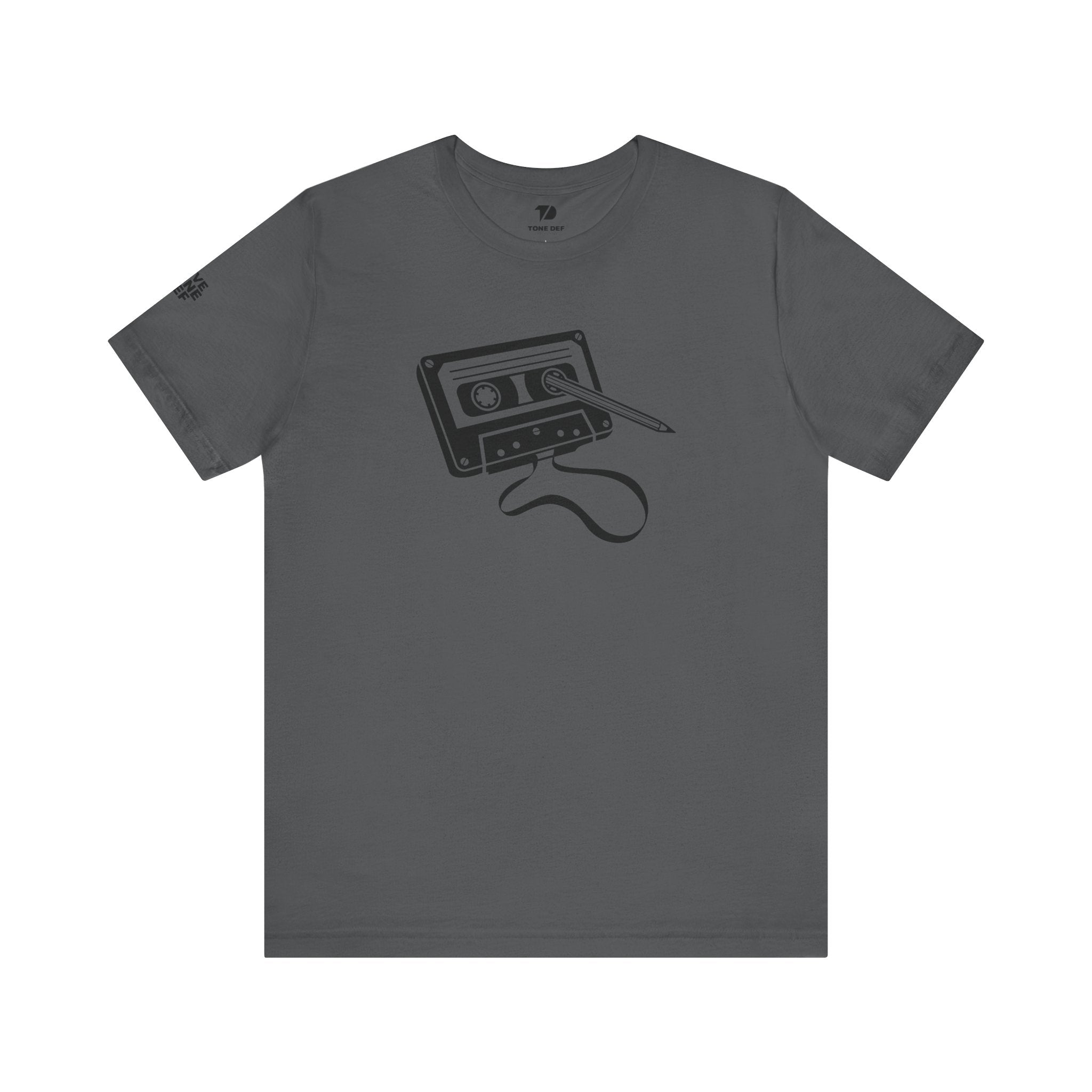 Cassette with Pencil and Ribbon - Unisex Jersey Short Sleeve Tee