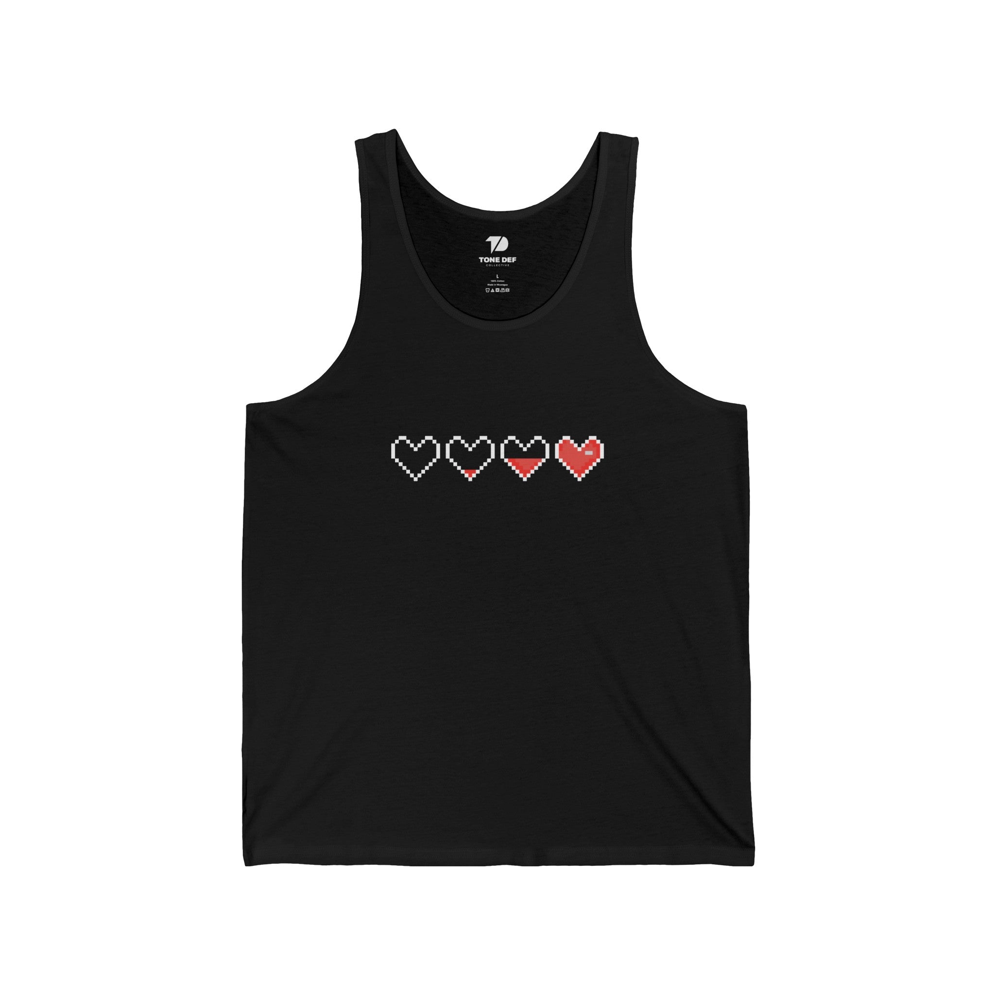 8 Bit Heart to Heart - Unisex Jersey Tank