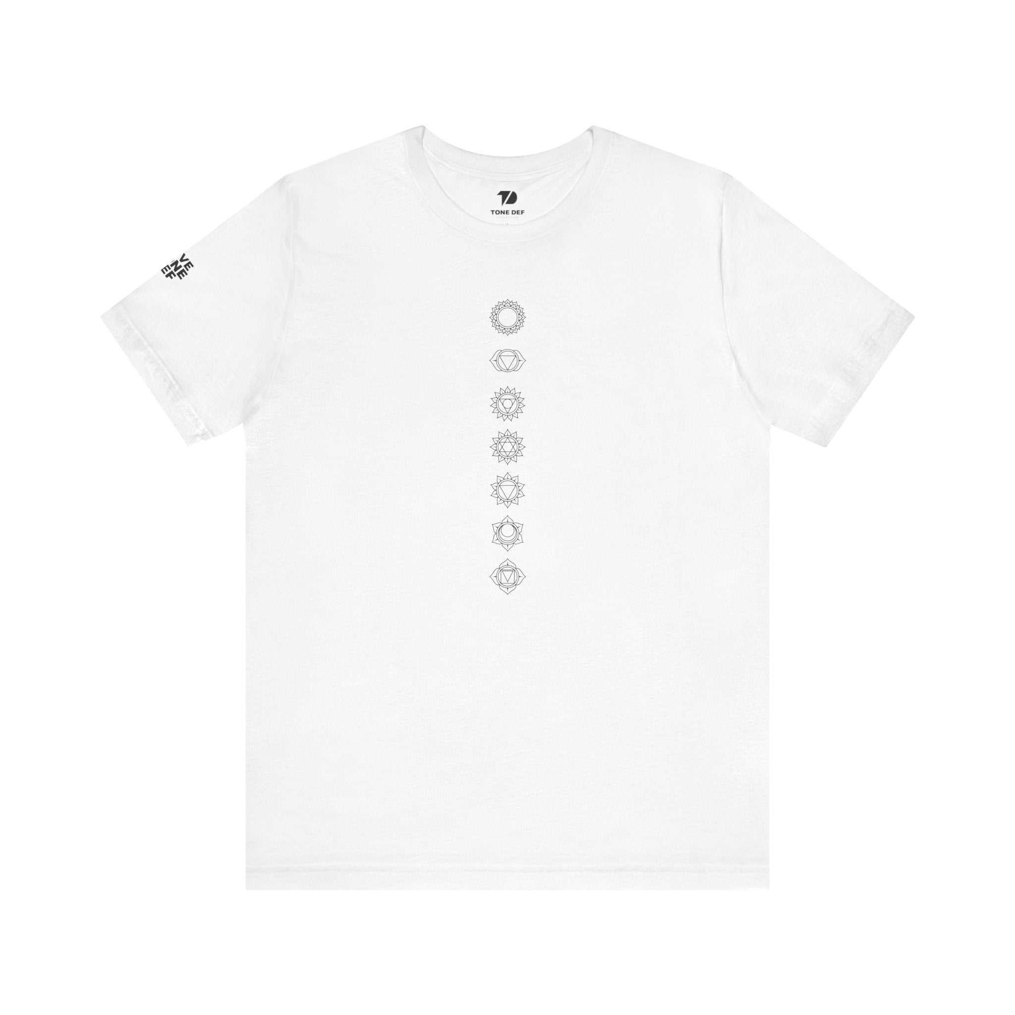 Chakra Flow Unisex Tee (White on Black)