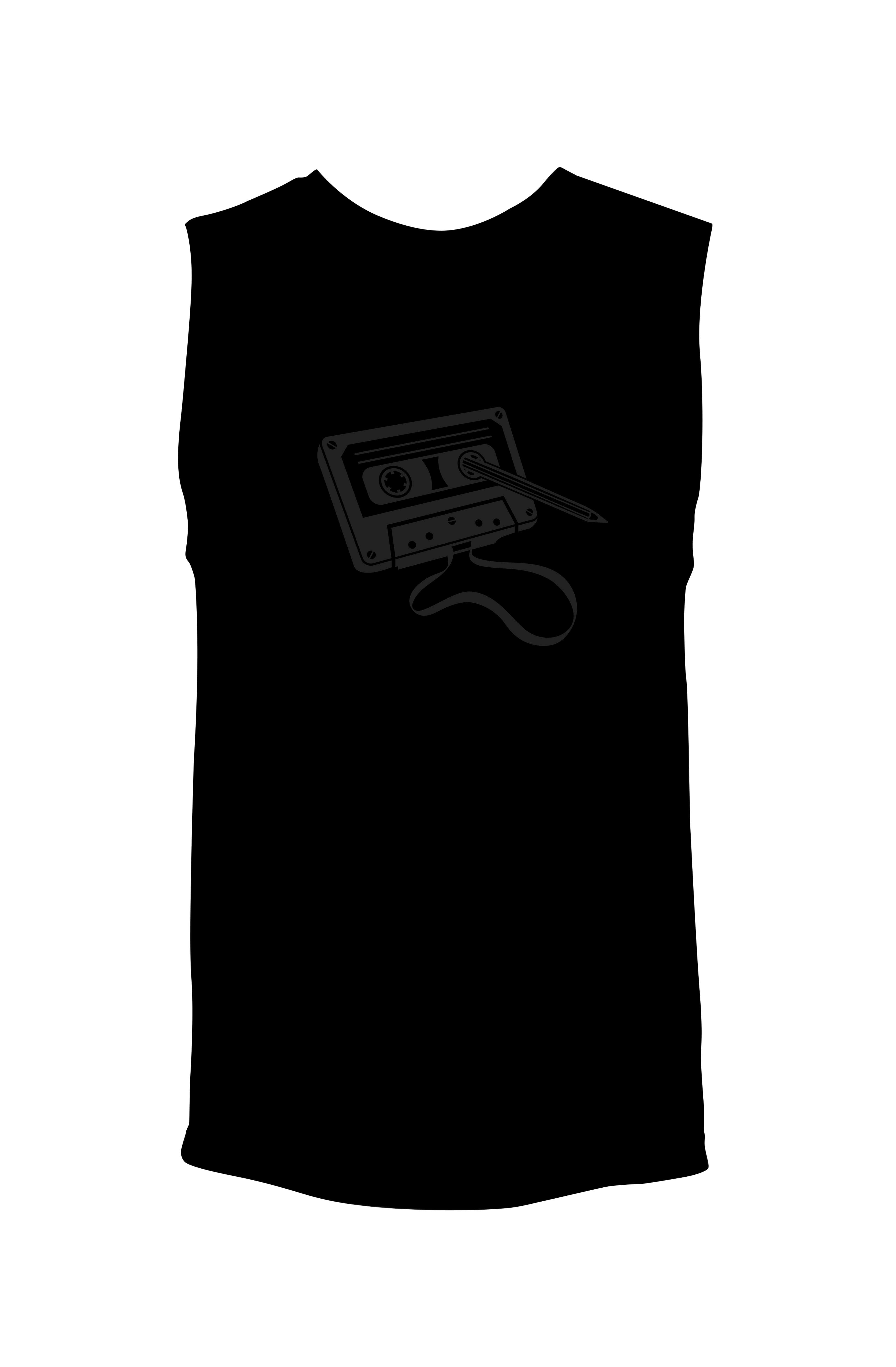 Cassette Rewind (Black on Black) - Unisex Muscle Tank