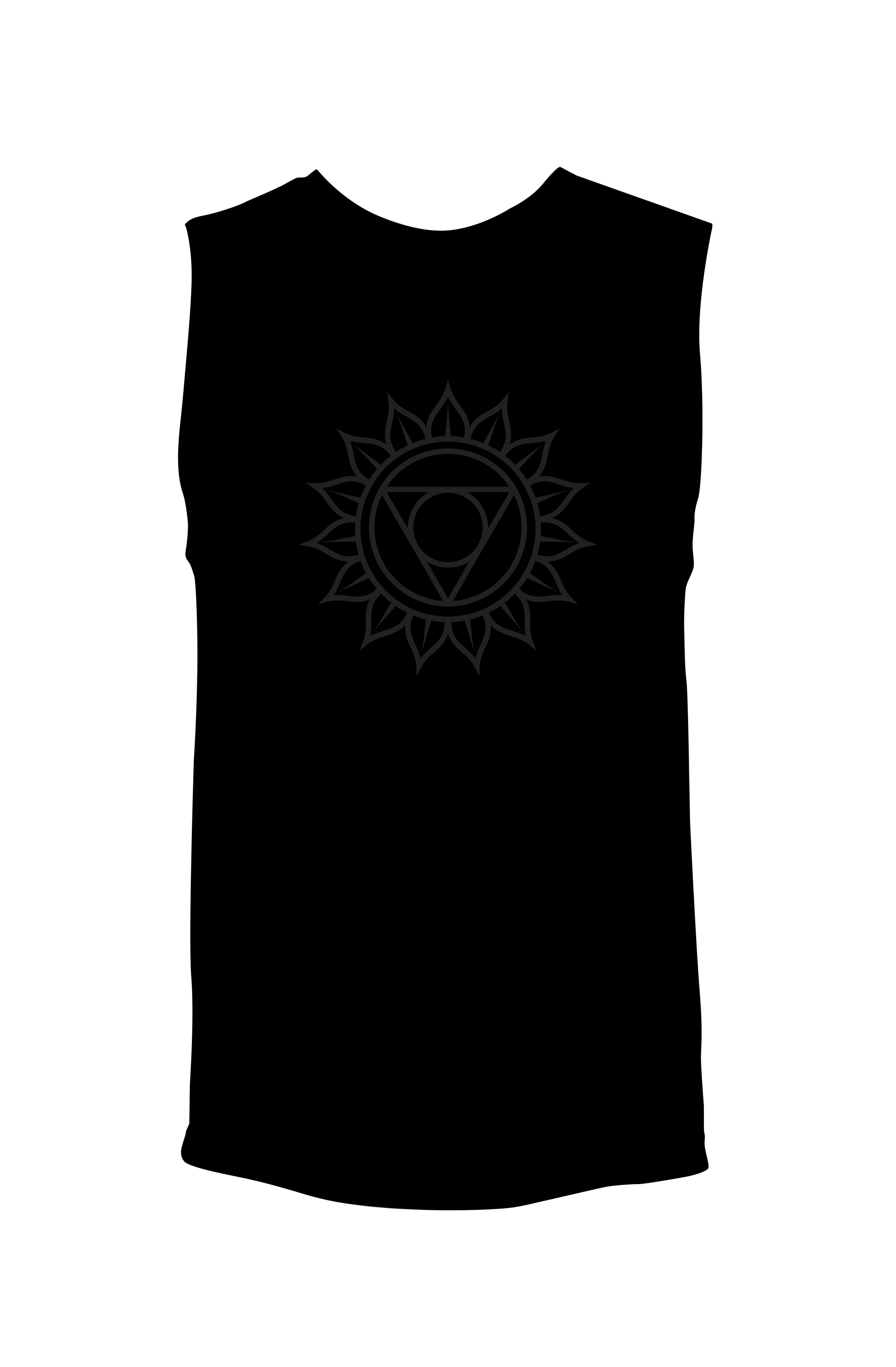 Throat Chakra Vishuddha - (Black on Black) - Unisex Muscle Tank