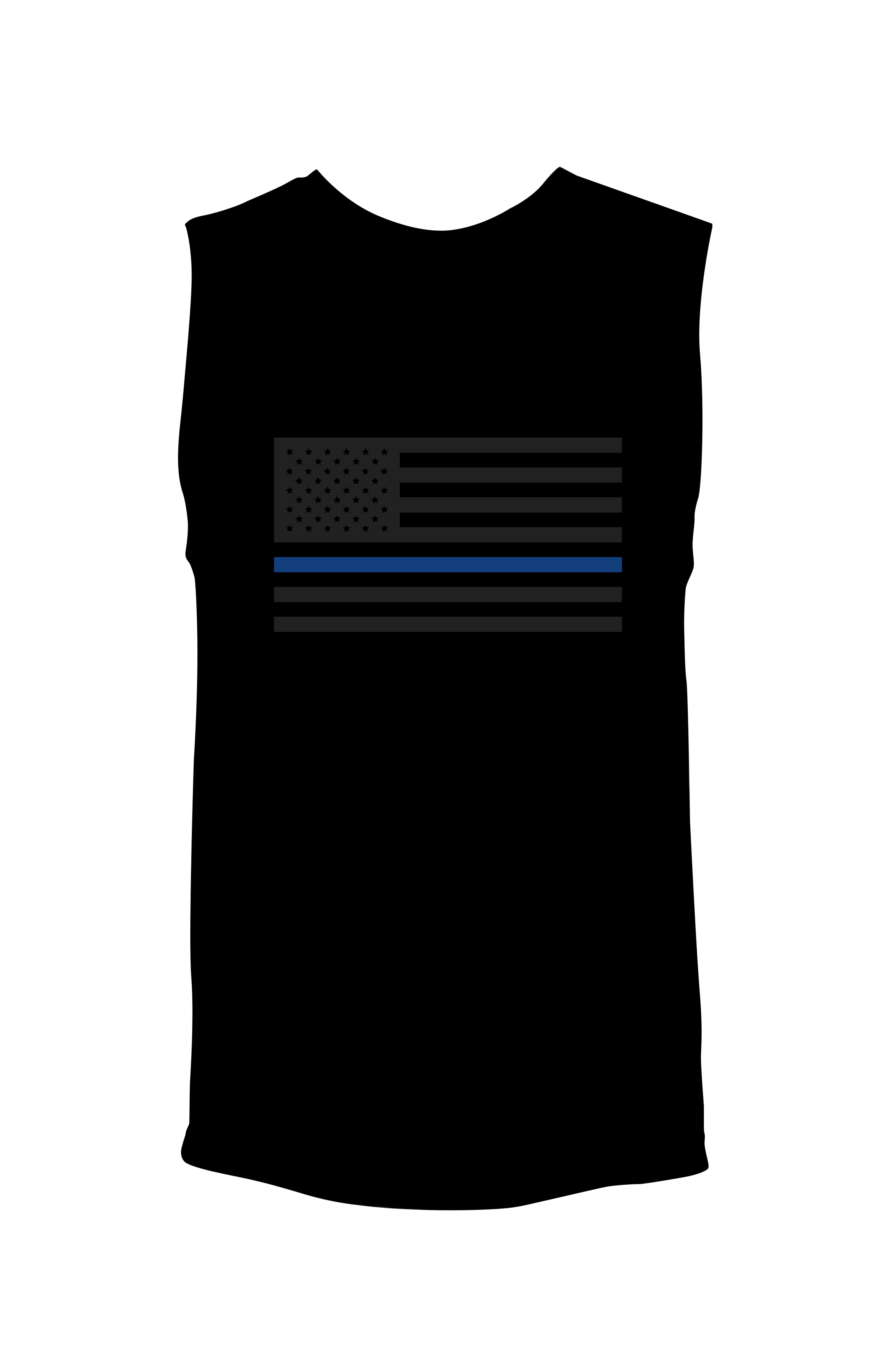 Thin Blue Line (Black on Black) - Unisex Muscle Tank