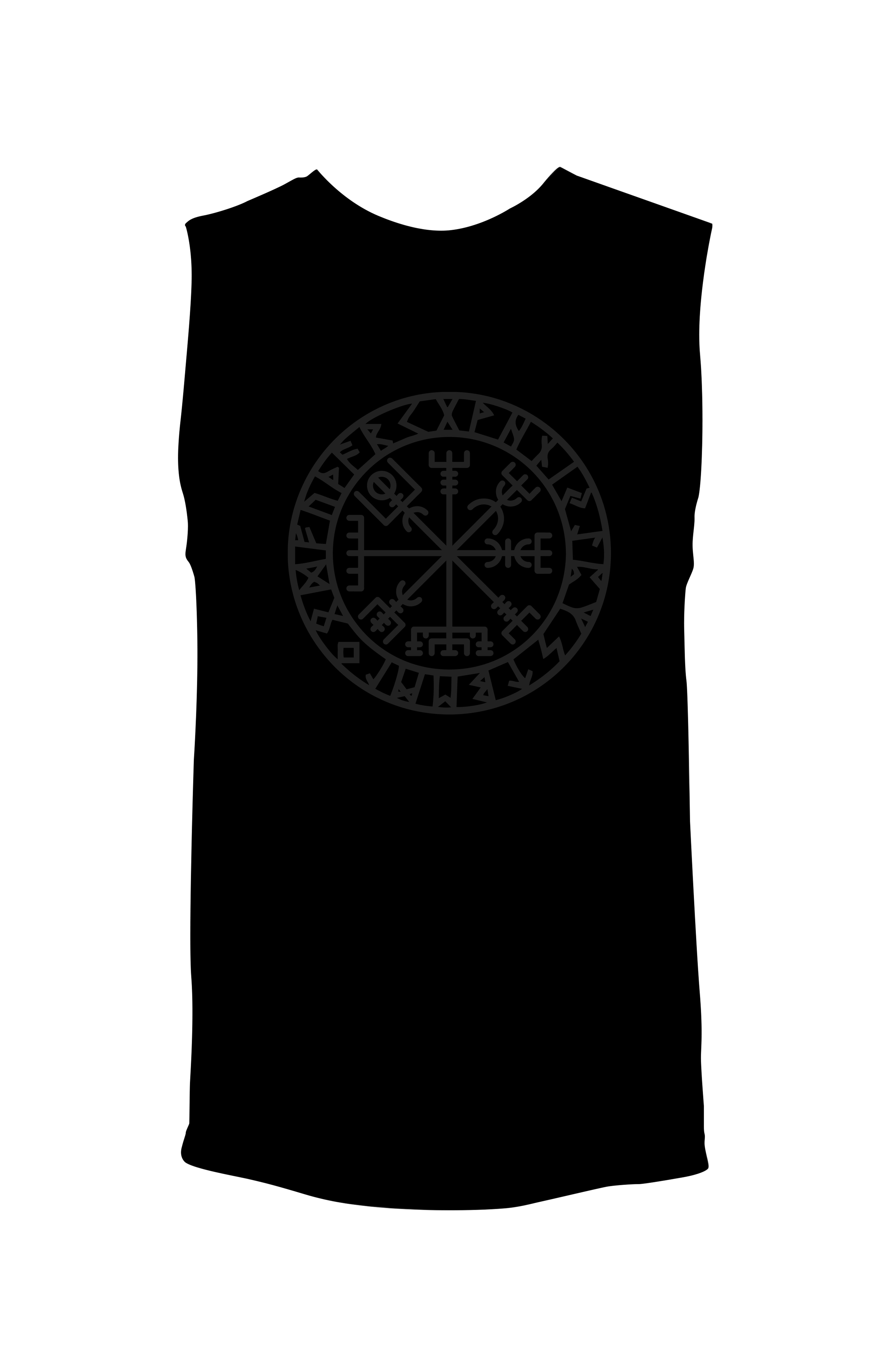 Viking Vegvisir Full Circle (Black on Black) - Unisex Muscle Tank