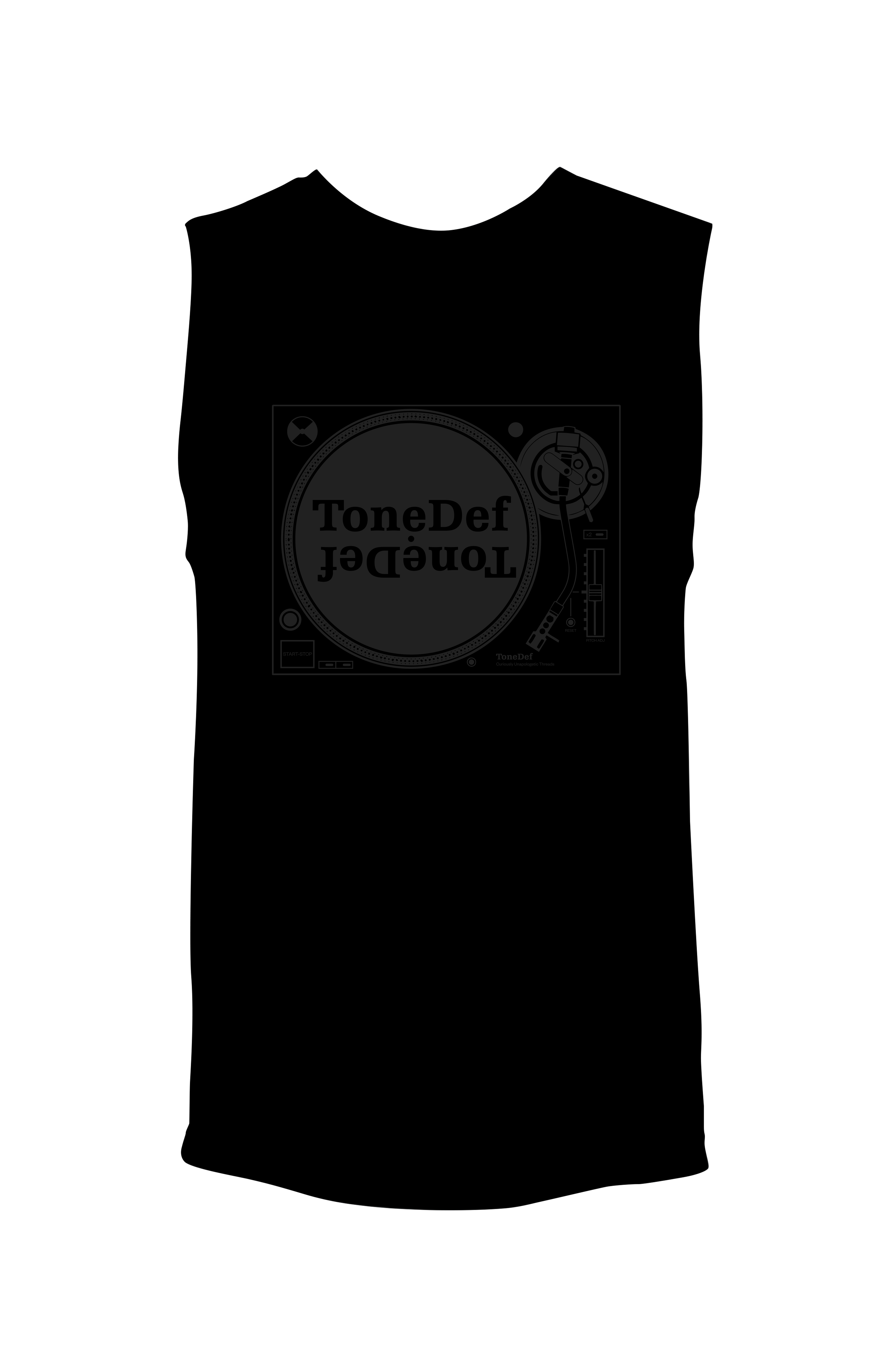 ToneDef Turn Table (Black on Black) - Unisex Muscle Tank